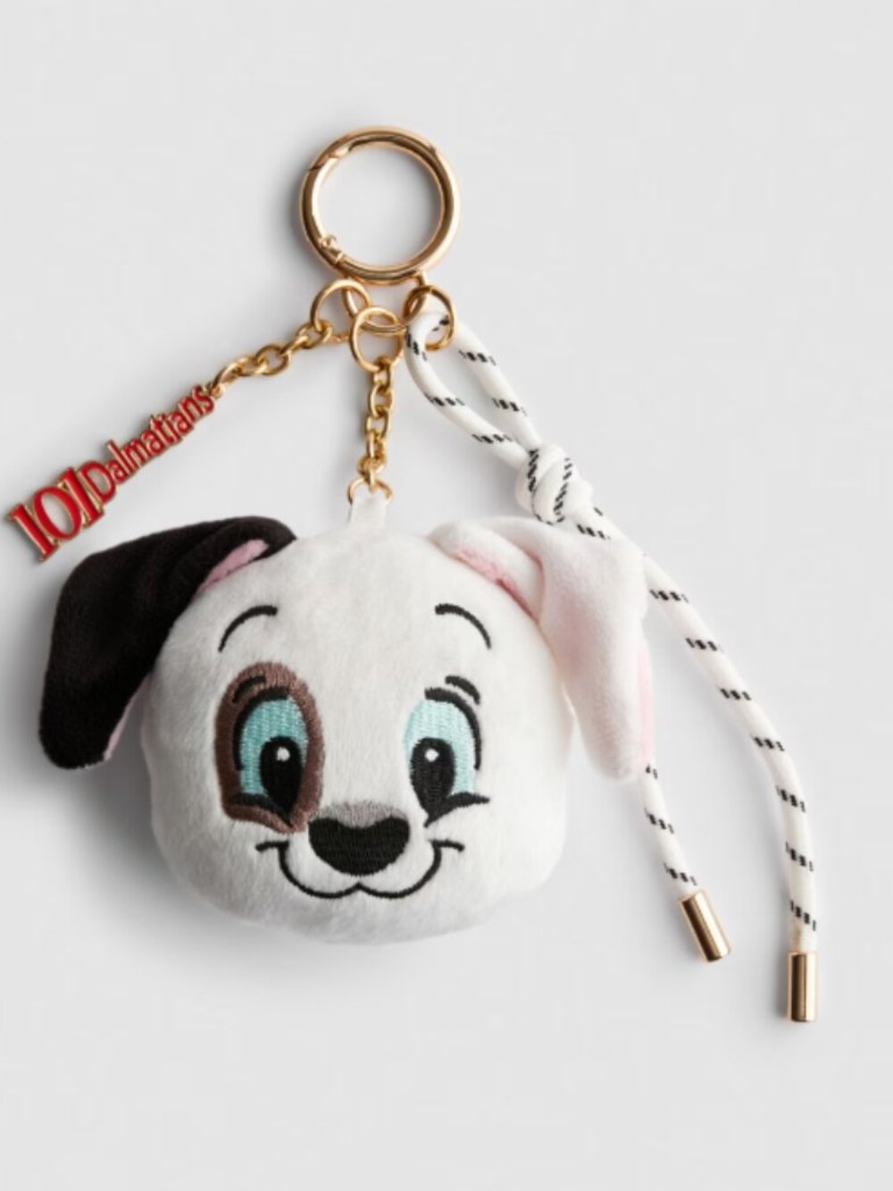 Disney 101 Dalmatians Bag Charm Keychain Charms Gold Black Red White Dog Patch